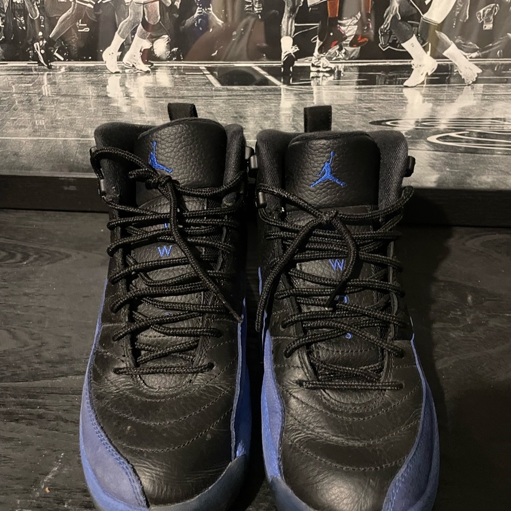 Black and Blue Air Jordan Sneakers